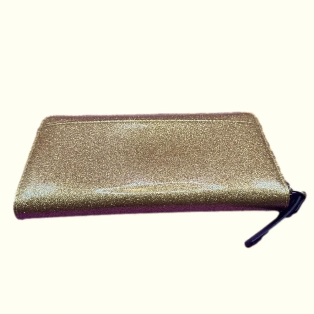 NWT KATE SPADE ♠️ Mavis Street Neda Zip Around Gold Glitter Wallet